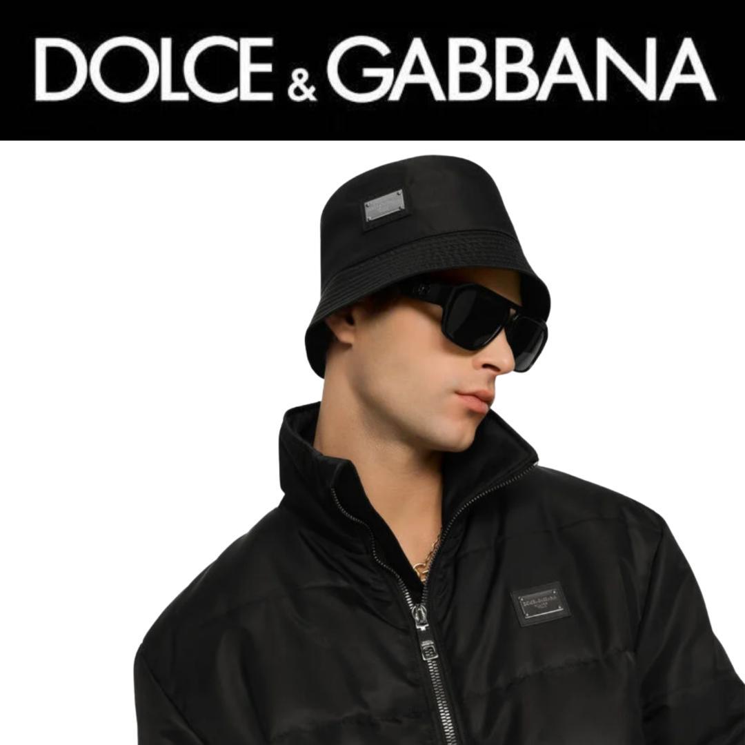 【新品同様】ドルチェ＆ガッバーナ バケットハット ロゴメタルプレート 黒