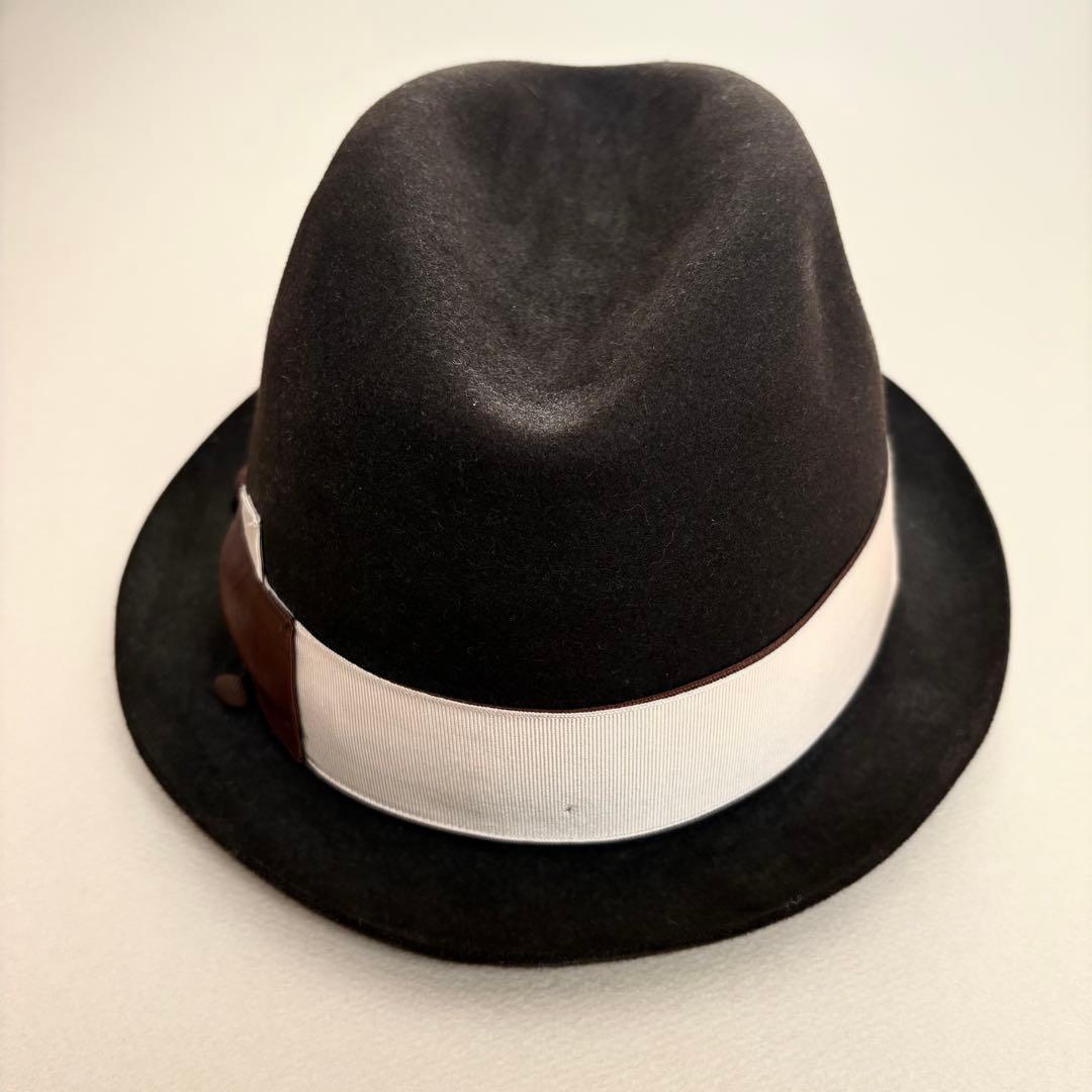 【ボルサリーノ フェルトハット こげ茶】