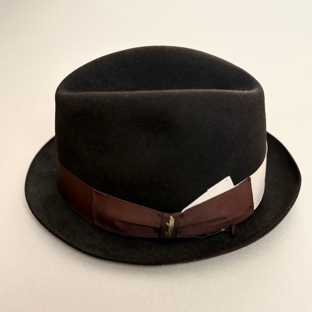 【ボルサリーノ フェルトハット こげ茶】