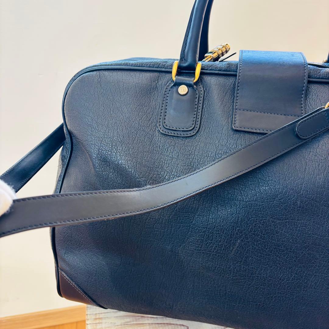 GUCCI レザー　ボストンバッグ　本革　ブラック　ヴィンテージ　大型バッグ