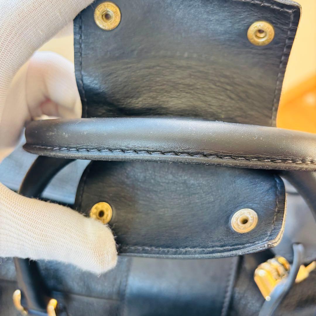 GUCCI レザー　ボストンバッグ　本革　ブラック　ヴィンテージ　大型バッグ