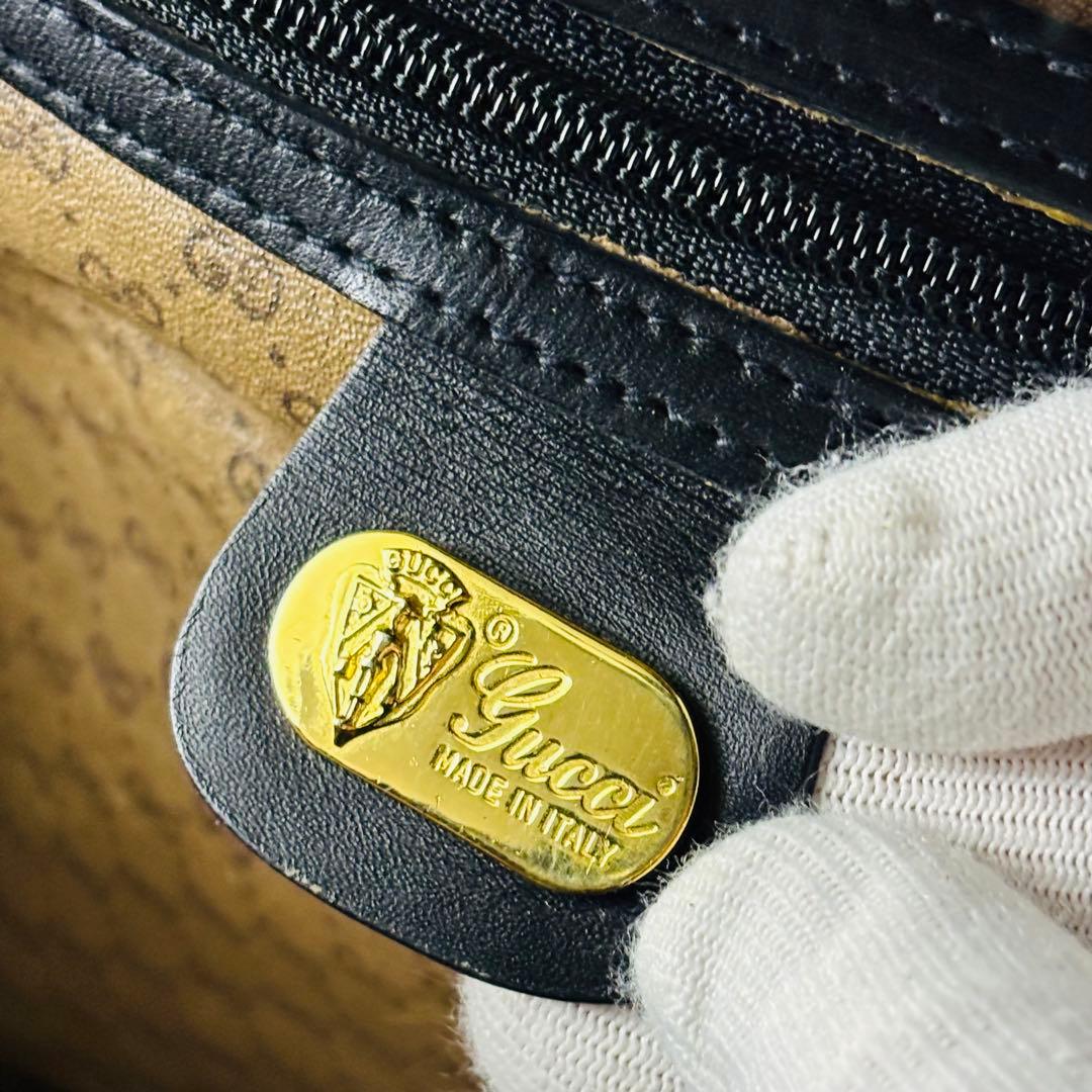 GUCCI レザー　ボストンバッグ　本革　ブラック　ヴィンテージ　大型バッグ