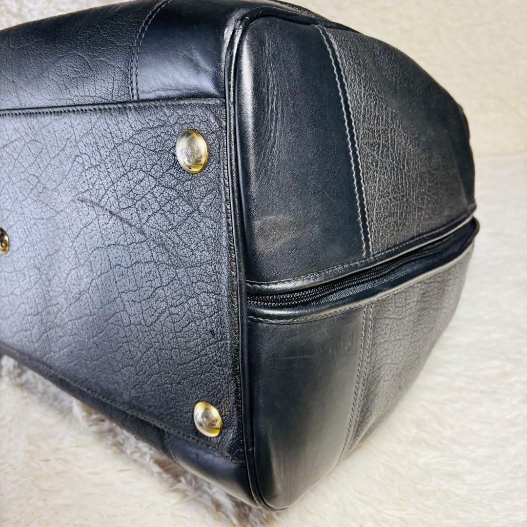 GUCCI レザー　ボストンバッグ　本革　ブラック　ヴィンテージ　大型バッグ