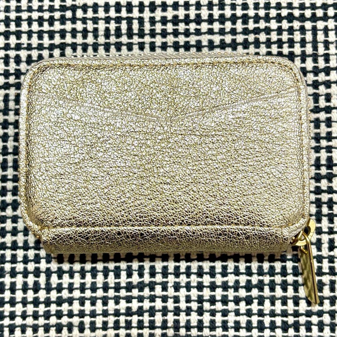 新品未使用 NADAYA mu本革 コンパクト財布 HAKU ゴールド