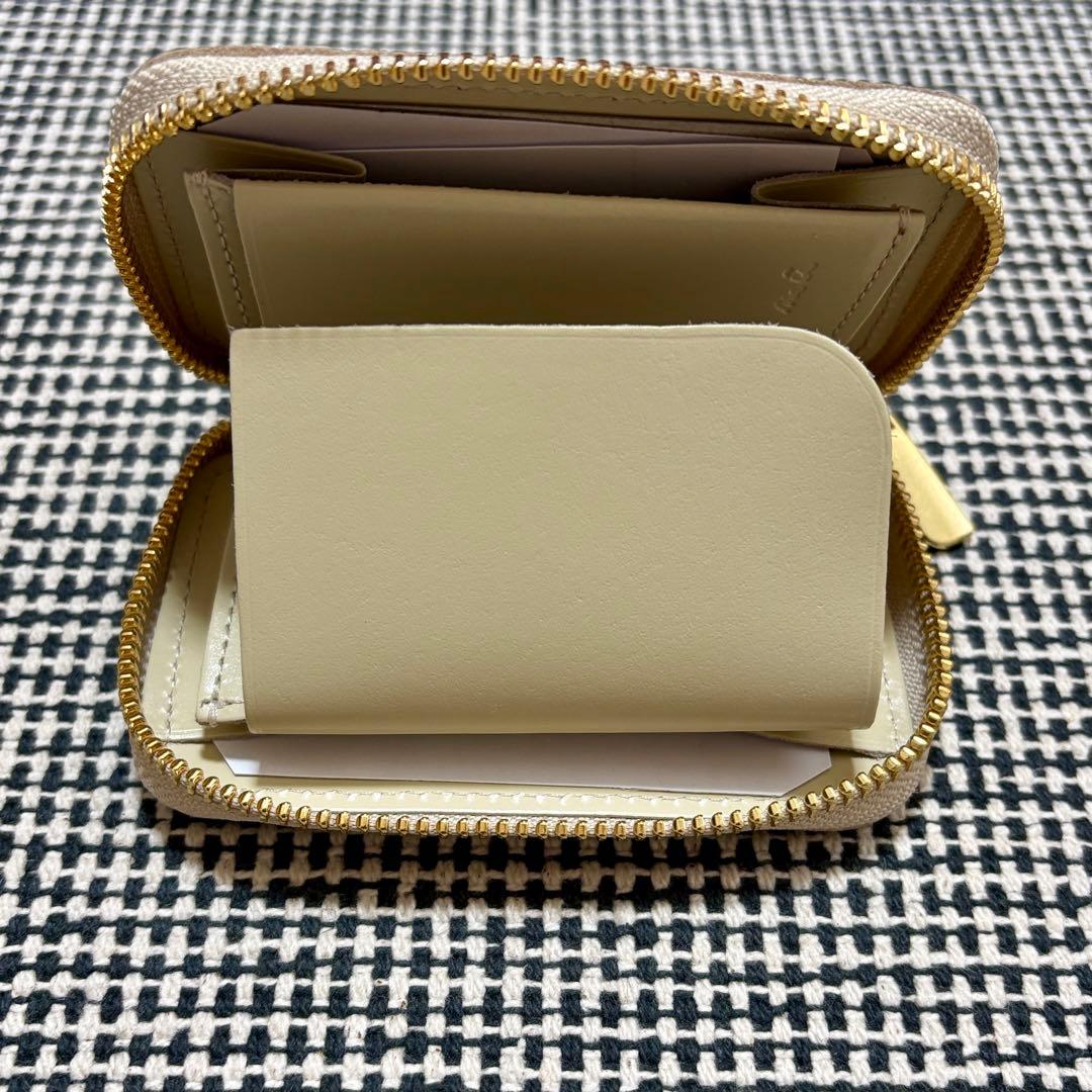 新品未使用 NADAYA mu本革 コンパクト財布 HAKU ゴールド