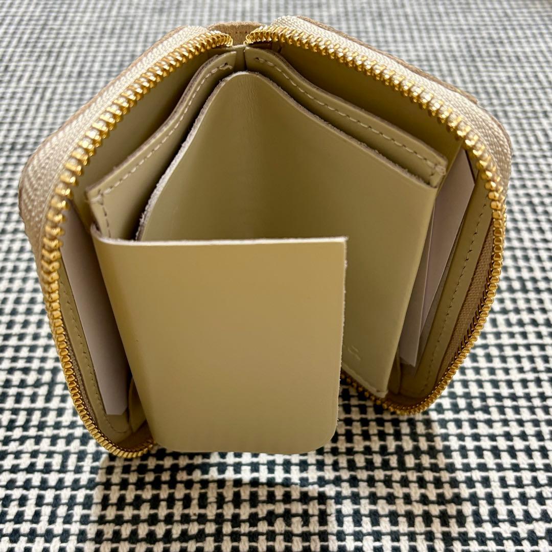 新品未使用 NADAYA mu本革 コンパクト財布 HAKU ゴールド