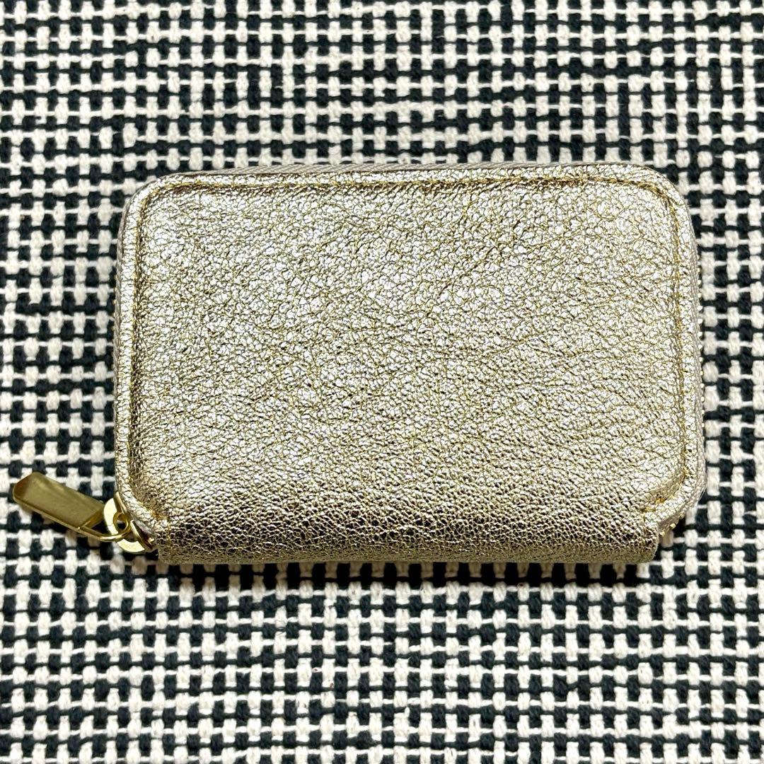 新品未使用 NADAYA mu本革 コンパクト財布 HAKU ゴールド