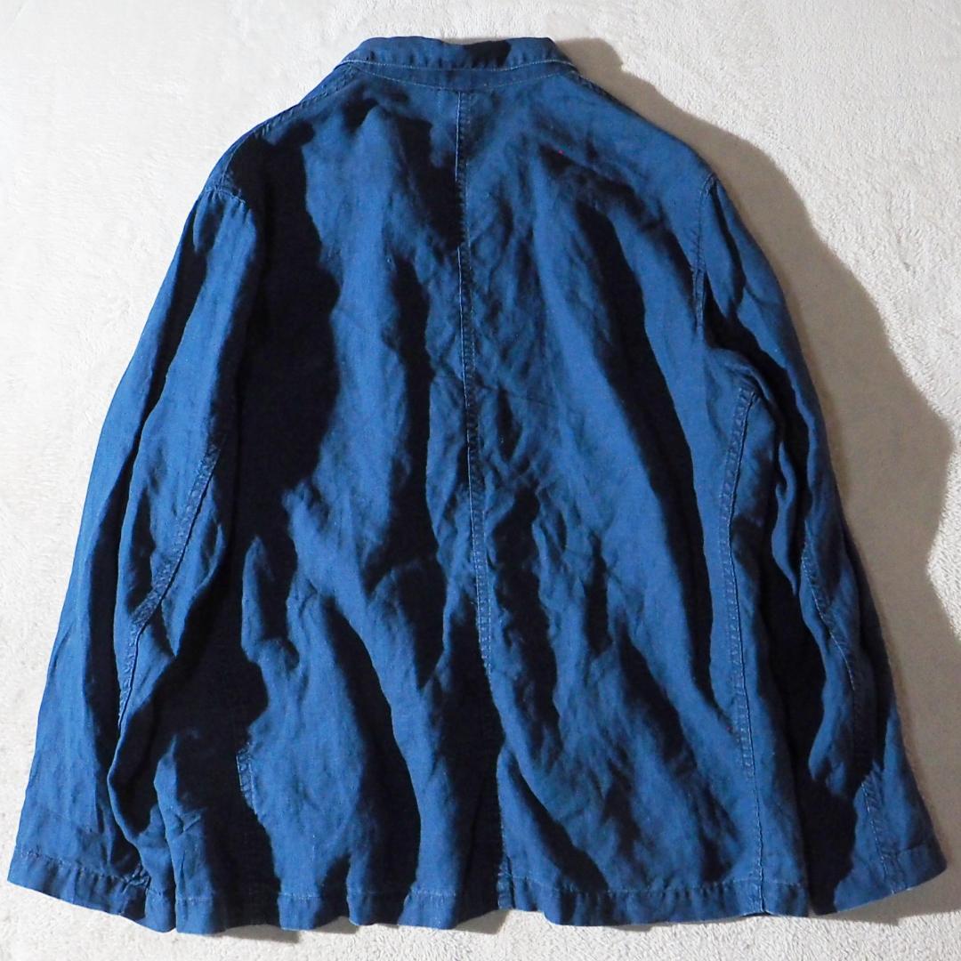 オアスロウ or Slow リネンジャケット 麻100%生地 インディゴ L相当