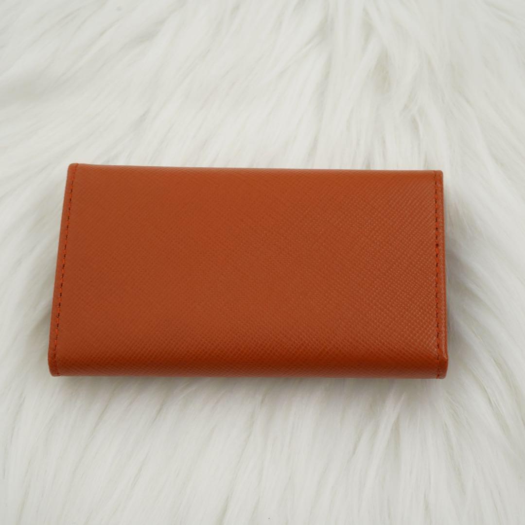 未使用級の状態　箱付き　PRADA プラダ　6連キーケース　ロゴグラム　オレンジ
