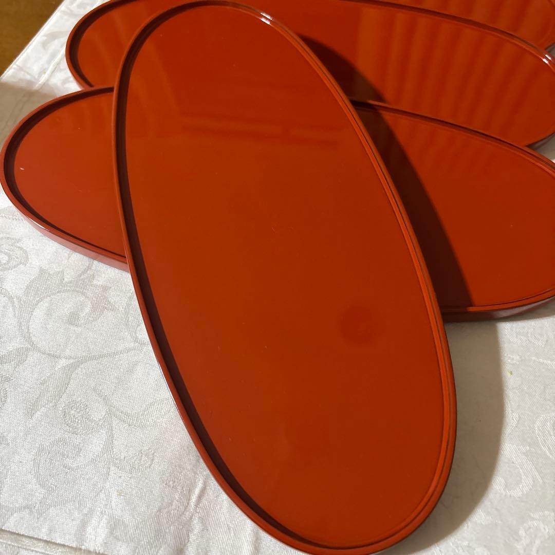 輪島塗　慶塚　お盆　 前菜盆　5客　楕円　オーバル