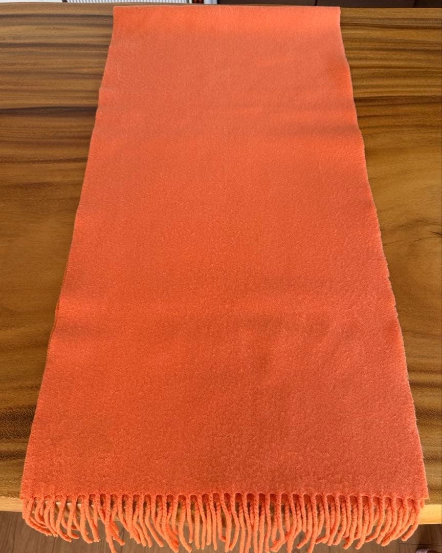 HERMES カシミヤ マフラー オレンジ