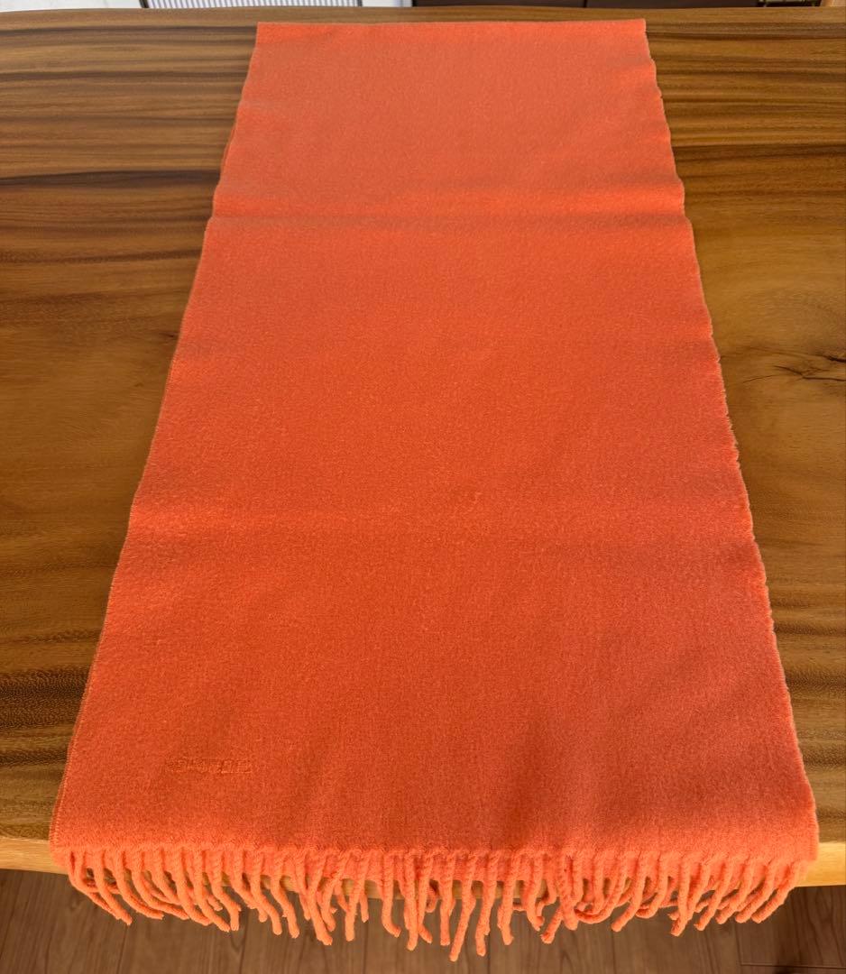 HERMES カシミヤ マフラー オレンジ