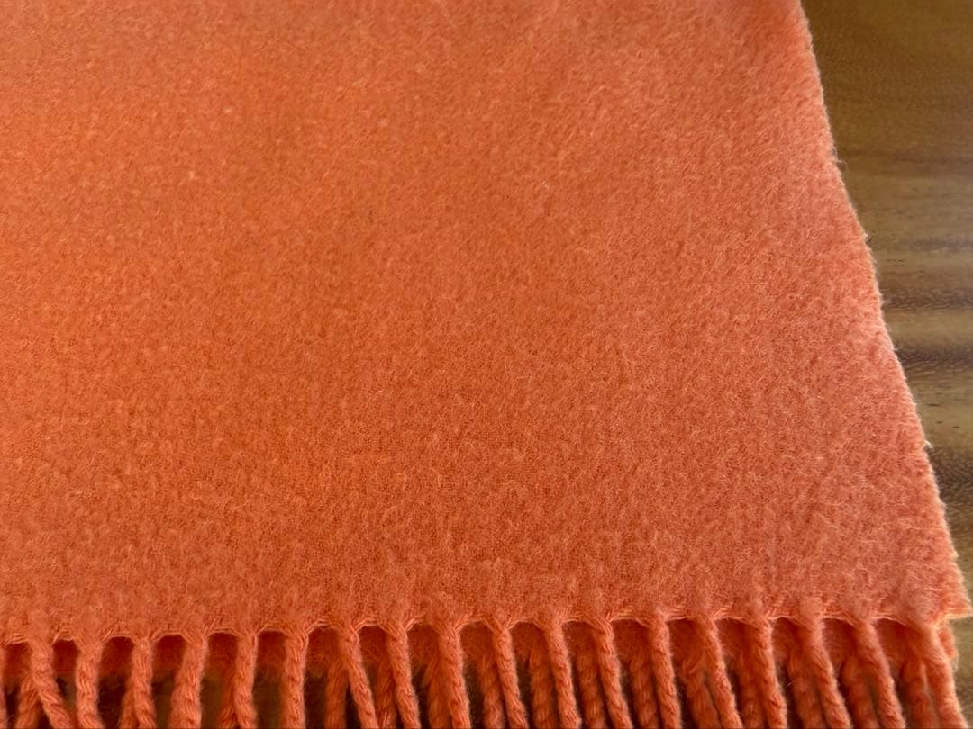 HERMES カシミヤ マフラー オレンジ