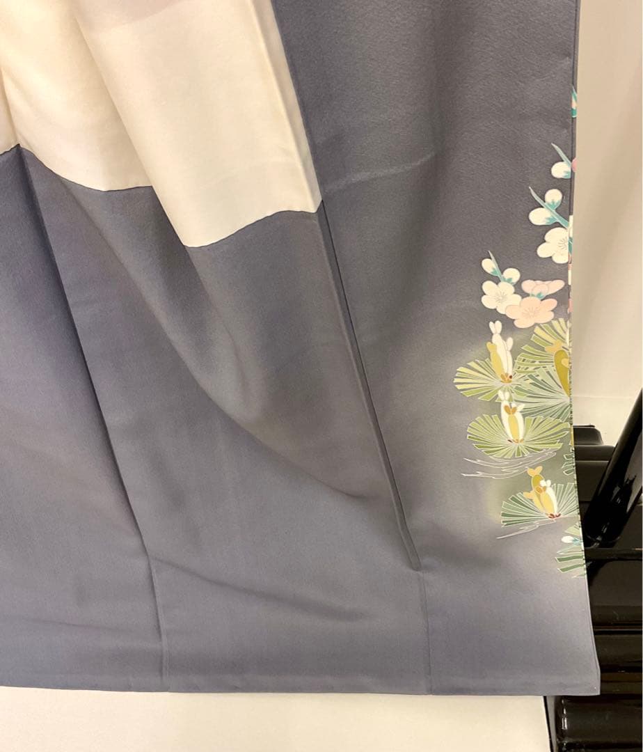ヨシシ様おまとめグレー地に松竹梅が凛として佇む作家もの訪問着&三人童子名古屋帯