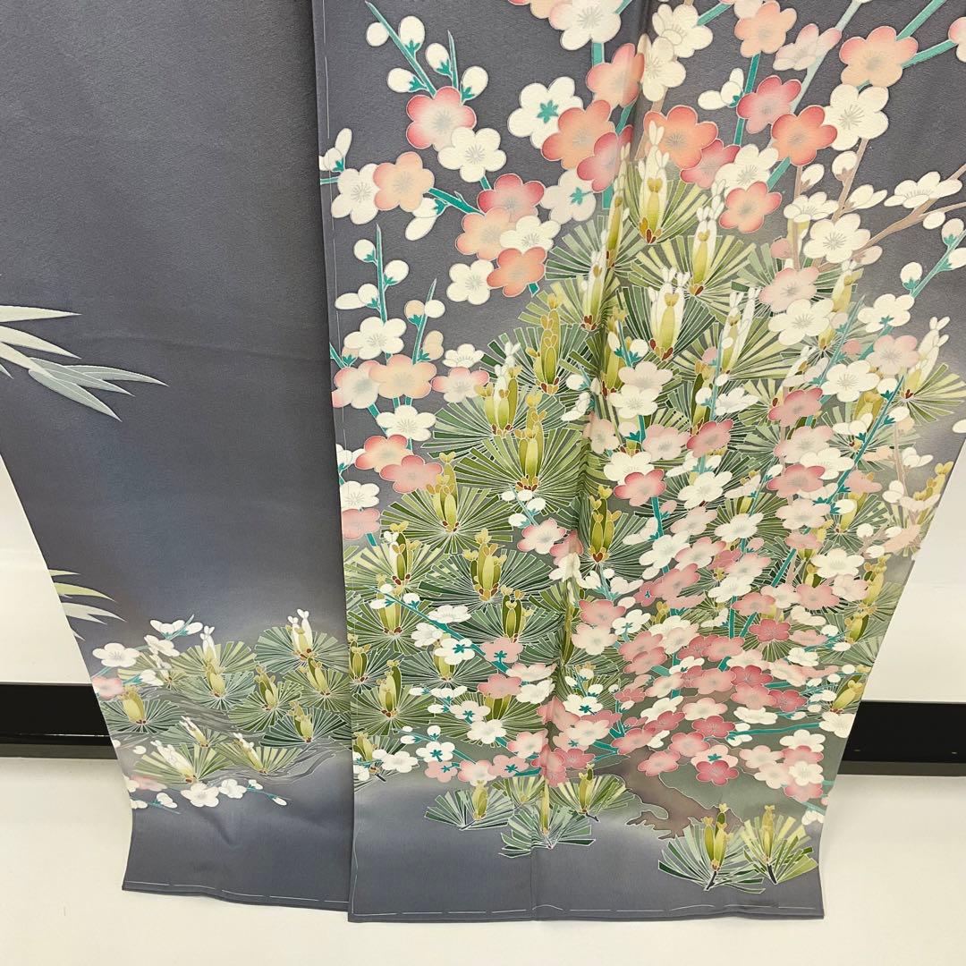 ヨシシ様おまとめグレー地に松竹梅が凛として佇む作家もの訪問着&三人童子名古屋帯