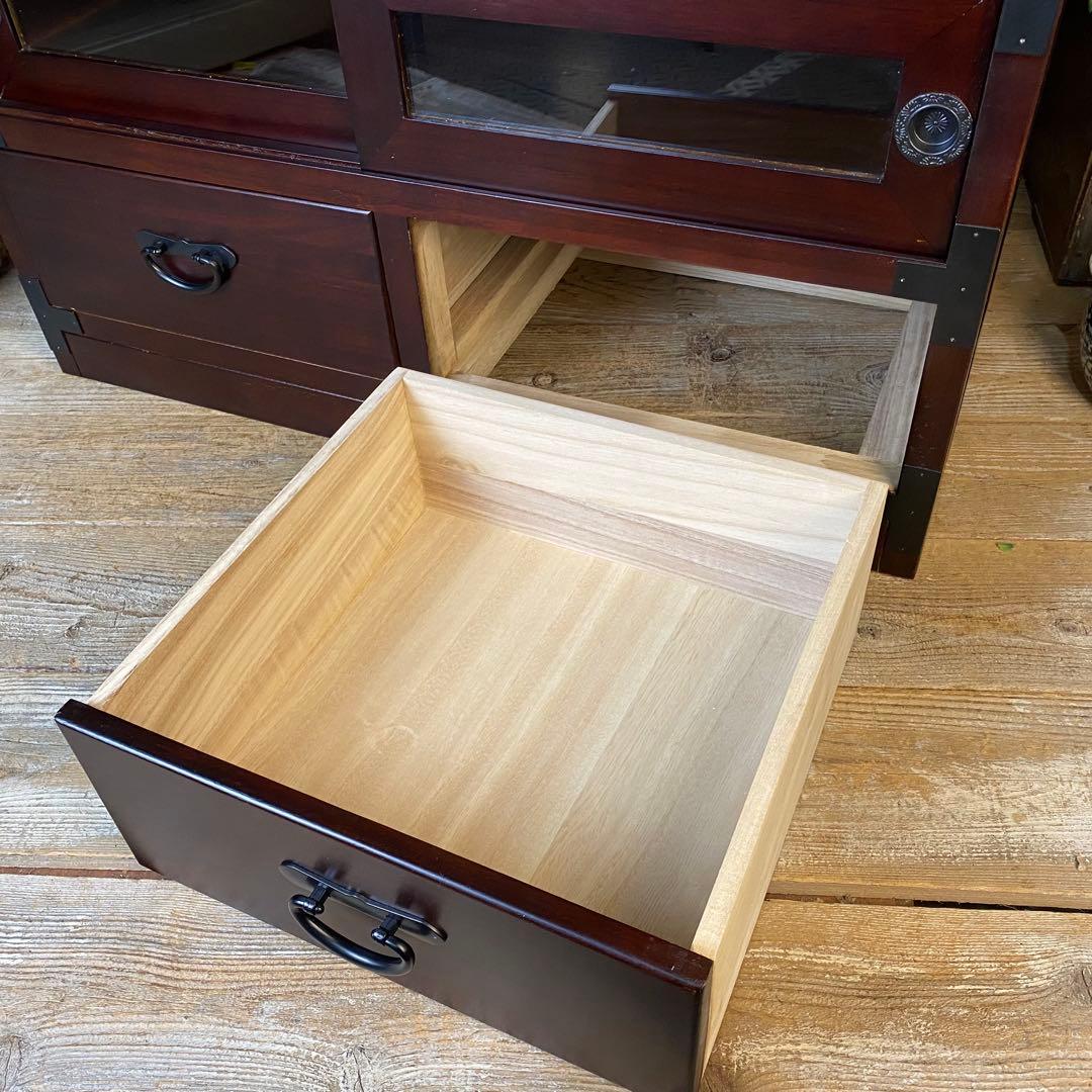 期間限定セール中！美品！民芸家具桐材天然無垢材和テレビ台サイドボード収納家具