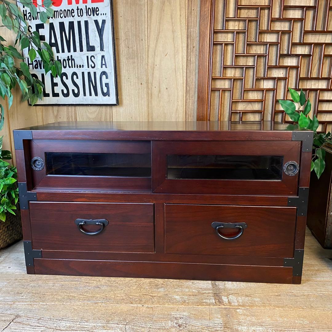 期間限定セール中！美品！民芸家具桐材天然無垢材和テレビ台サイドボード収納家具