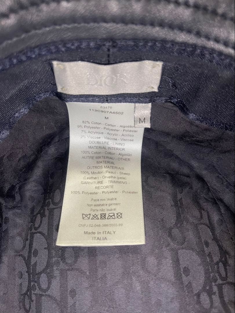 極美品 クリスチャンディオール バケットハット 帽子ネイビー メンズ レディース