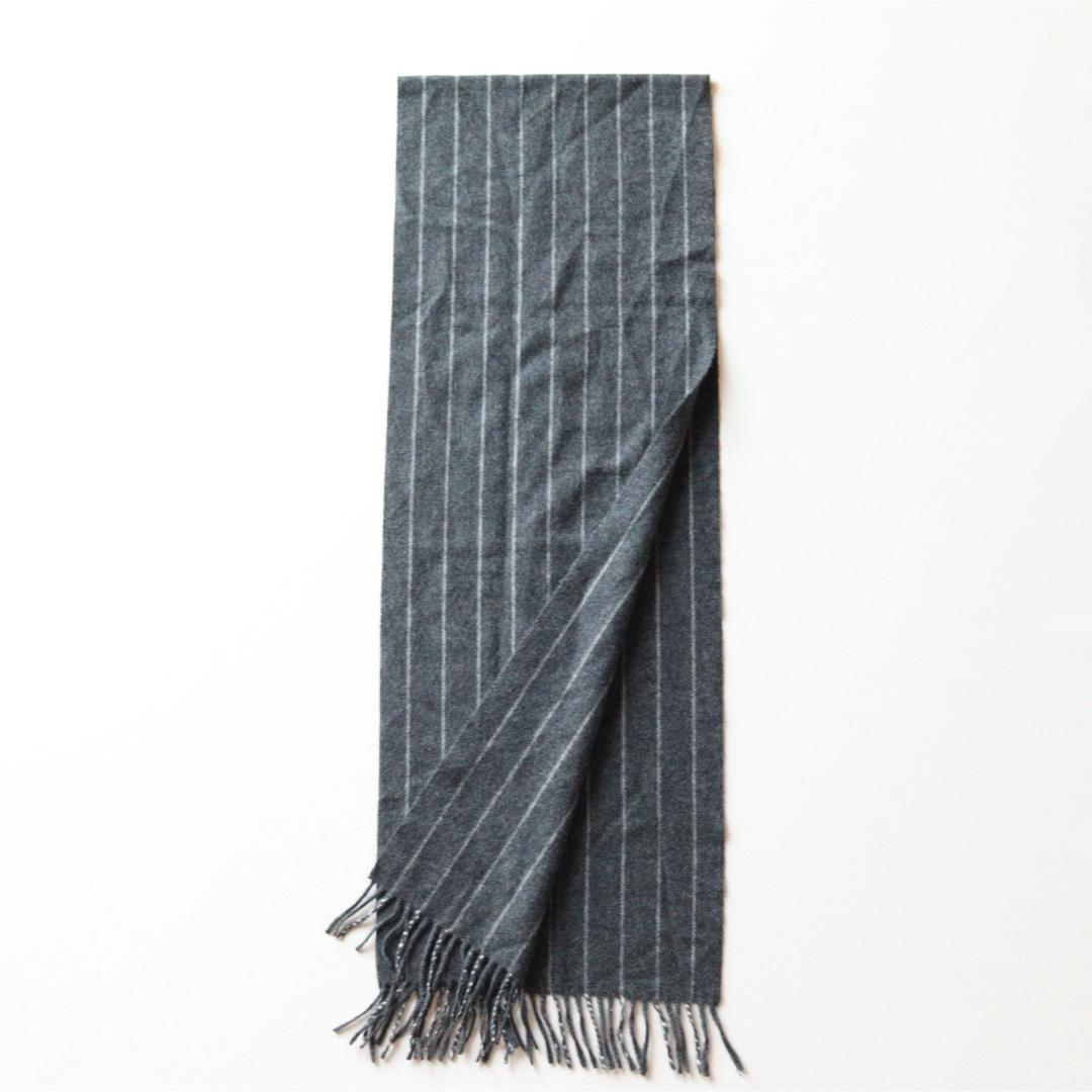 5421【美品】ジョシュアエリス マフラー カシミヤ100％ ストライプ