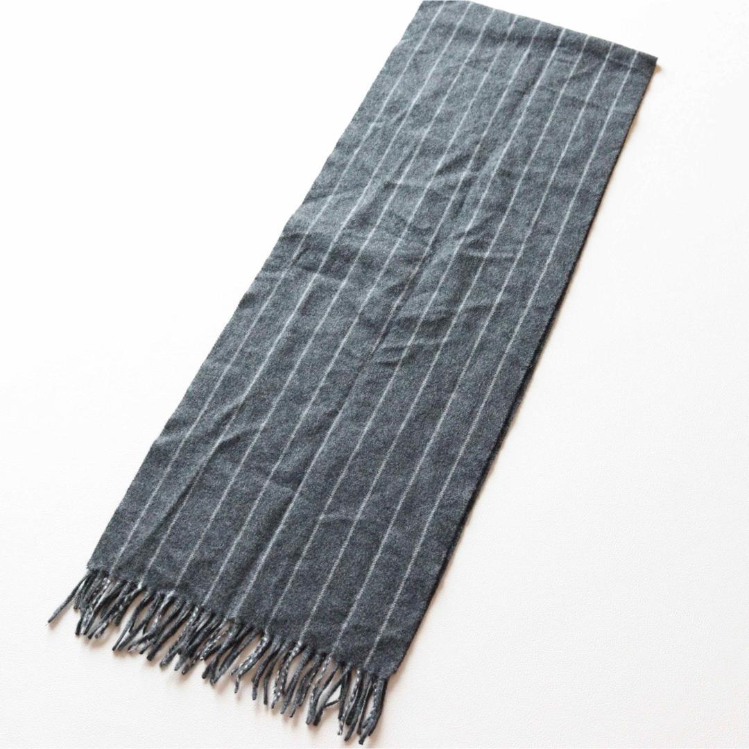 5421【美品】ジョシュアエリス マフラー カシミヤ100％ ストライプ