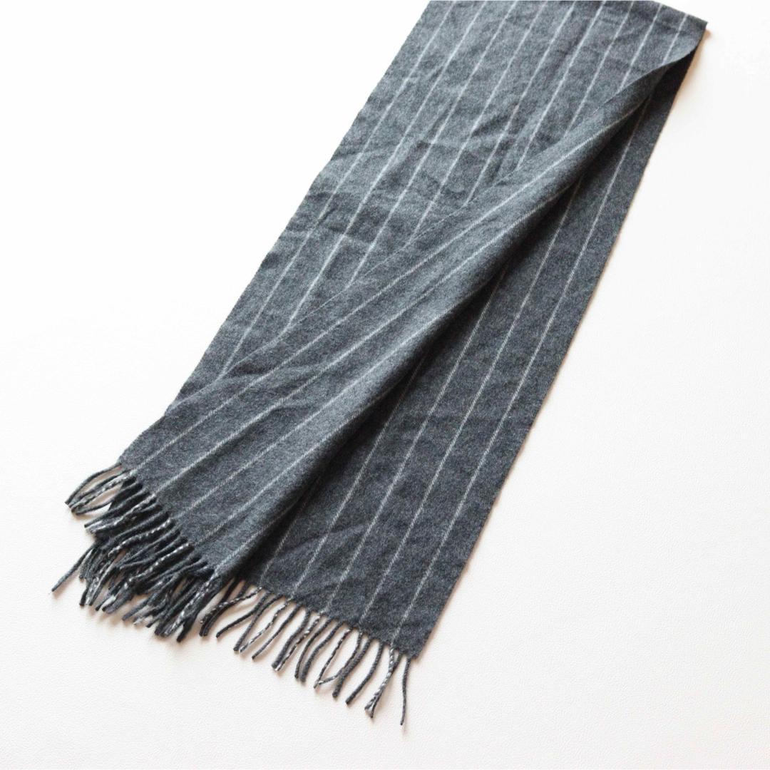 5421【美品】ジョシュアエリス マフラー カシミヤ100％ ストライプ