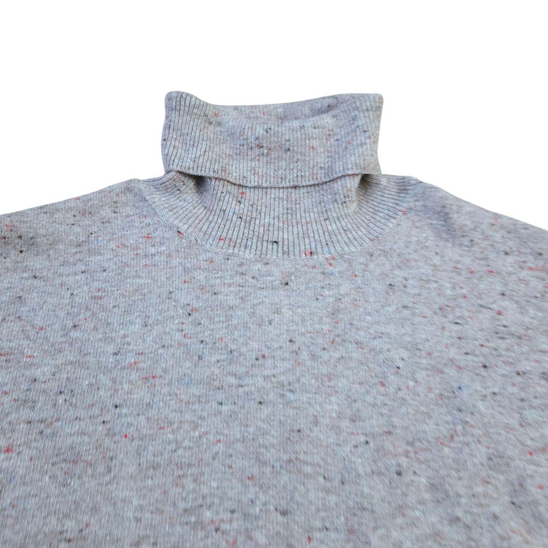 ビアズリー カラーネップ ビッグタートルネックニットワンピース M~L 極美品