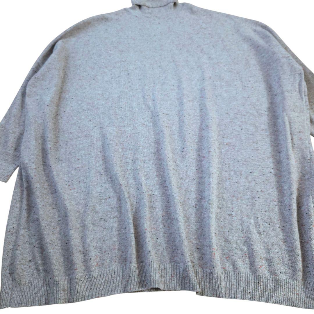 ビアズリー カラーネップ ビッグタートルネックニットワンピース M~L 極美品