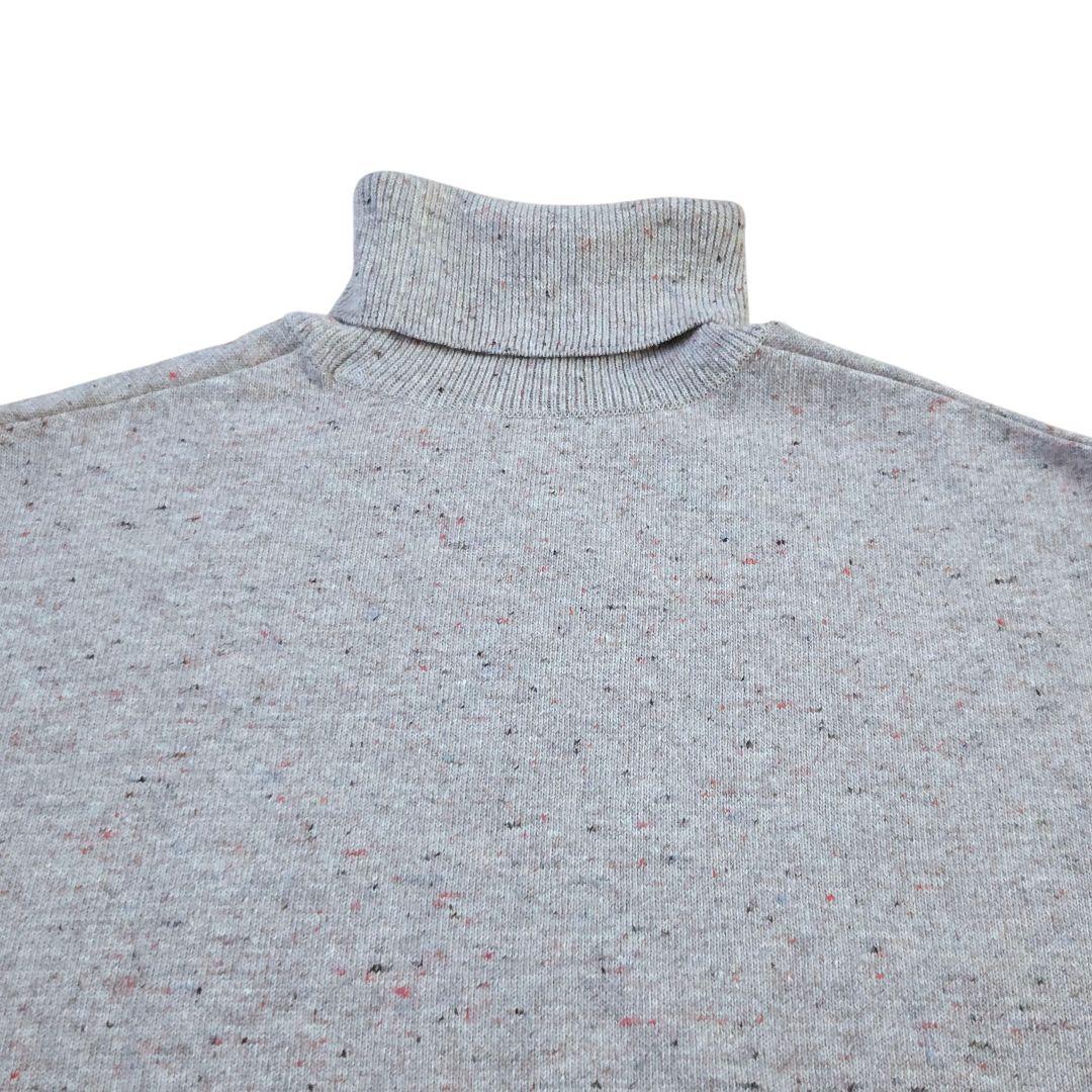 ビアズリー カラーネップ ビッグタートルネックニットワンピース M~L 極美品