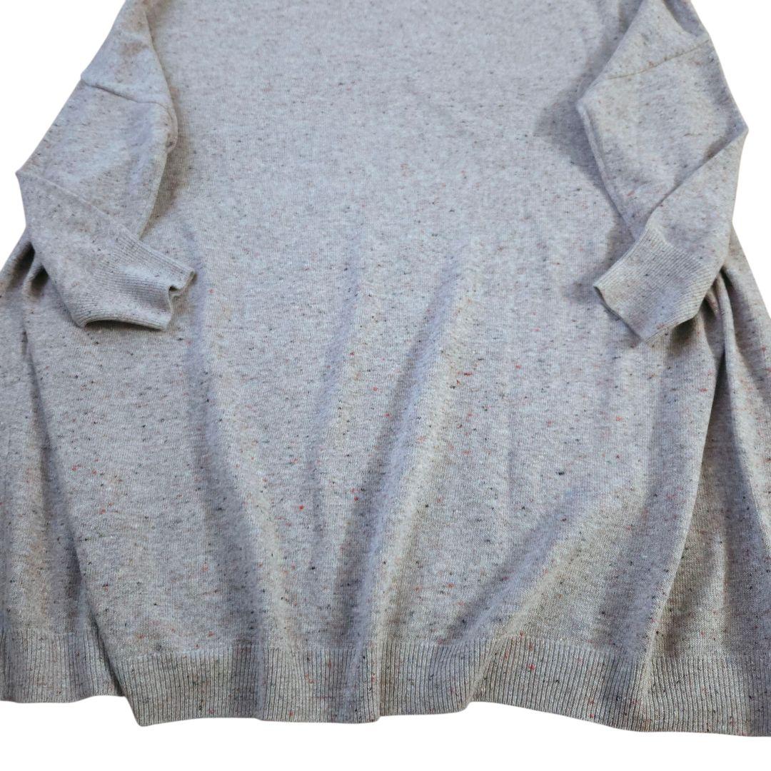 ビアズリー カラーネップ ビッグタートルネックニットワンピース M~L 極美品