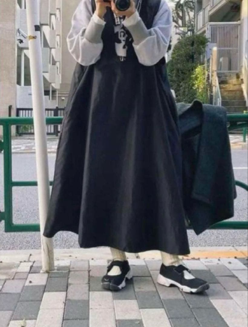 ◯nest Robe コットンラミーバックサテン2WAYワンピース ブラック◯