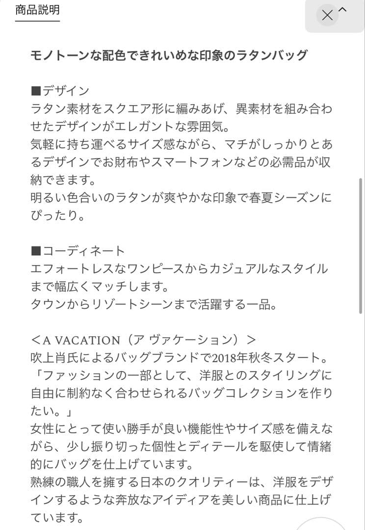 今季・完売品✨UNITEDARROWS A VACATION RATTANバッグ