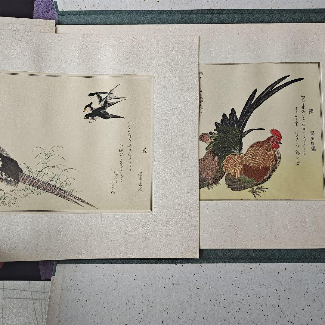 早い者勝ち　15点セット 画集 喜多川歌麿『百千鳥』全揃い手摺木版画紙箱