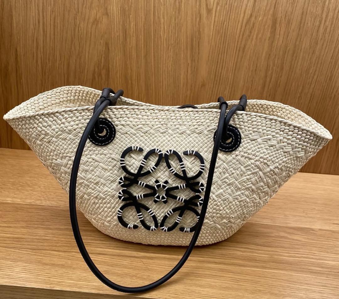 新品★LOEWEアナグラム バスケットバッグ スモール（イラカヤシ&カーフ）