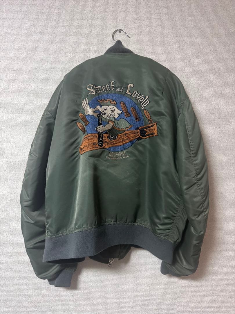 【ビンテージ】MA-1フライトジャケット オリーブグリーン