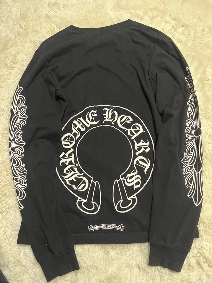 CHROME HEARTS ホースシューフローラルクロスブラックロンT