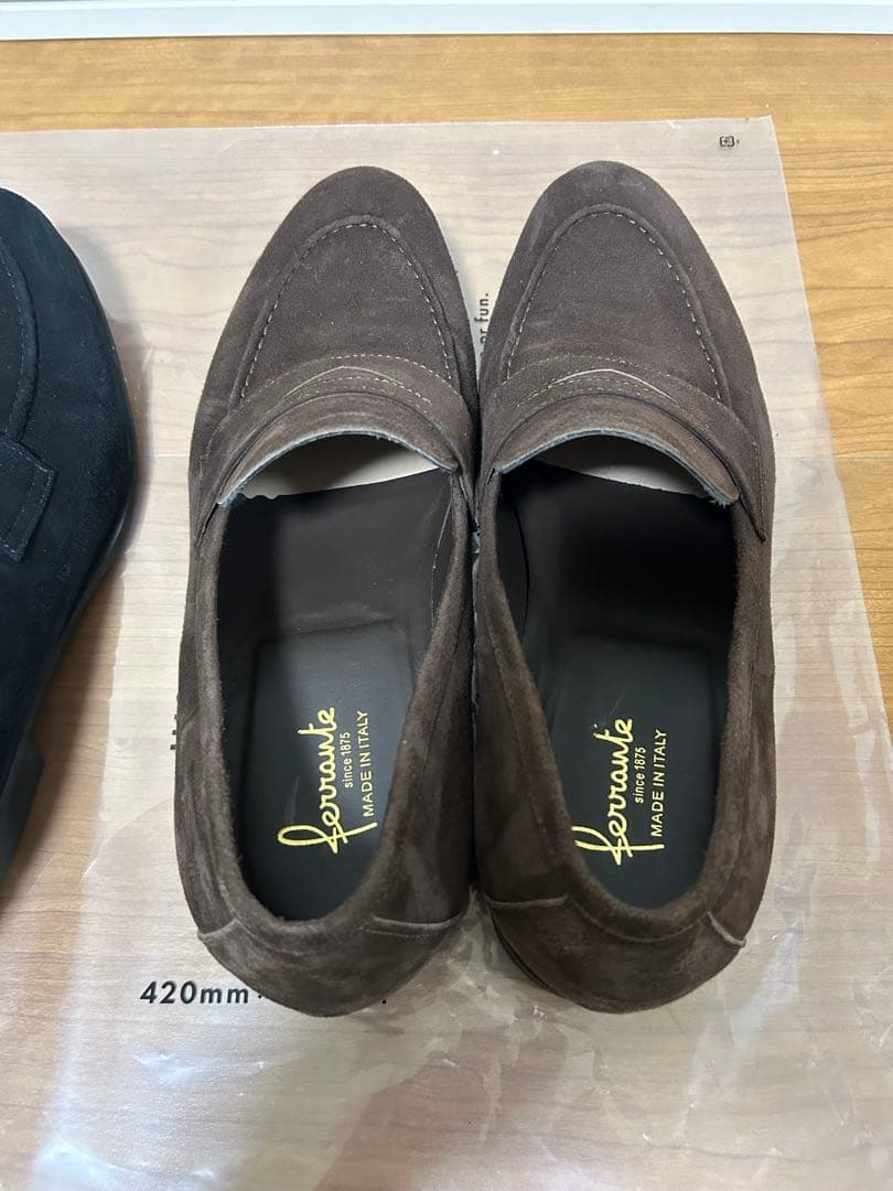 【美品】フェランテ　イセオ　ローファー　スエード　ビブラムソール　25.5