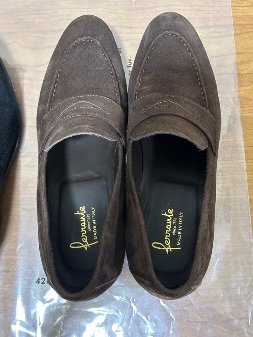 【美品】フェランテ　イセオ　ローファー　スエード　ビブラムソール　25.5