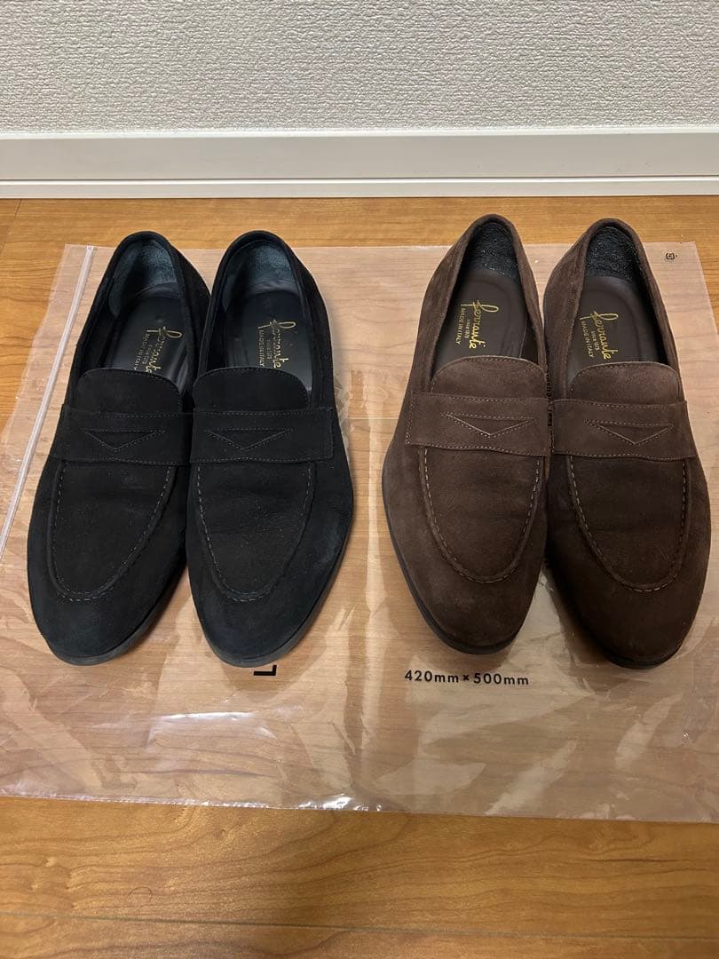 【美品】フェランテ　イセオ　ローファー　スエード　ビブラムソール　25.5