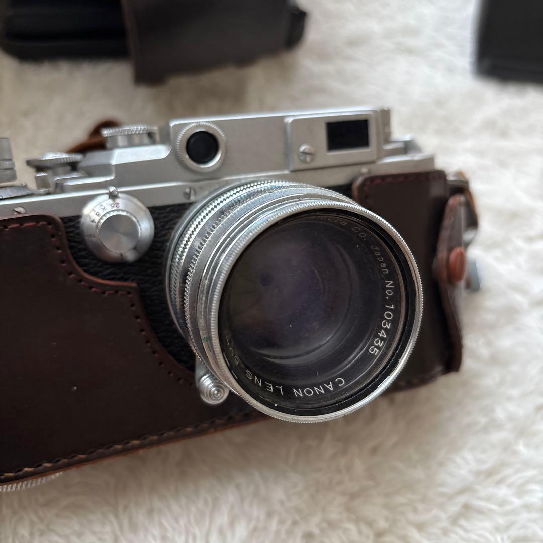 Canon フィルムカメラ 126257 レザーケース付き　昭和レトロ　ジャンク