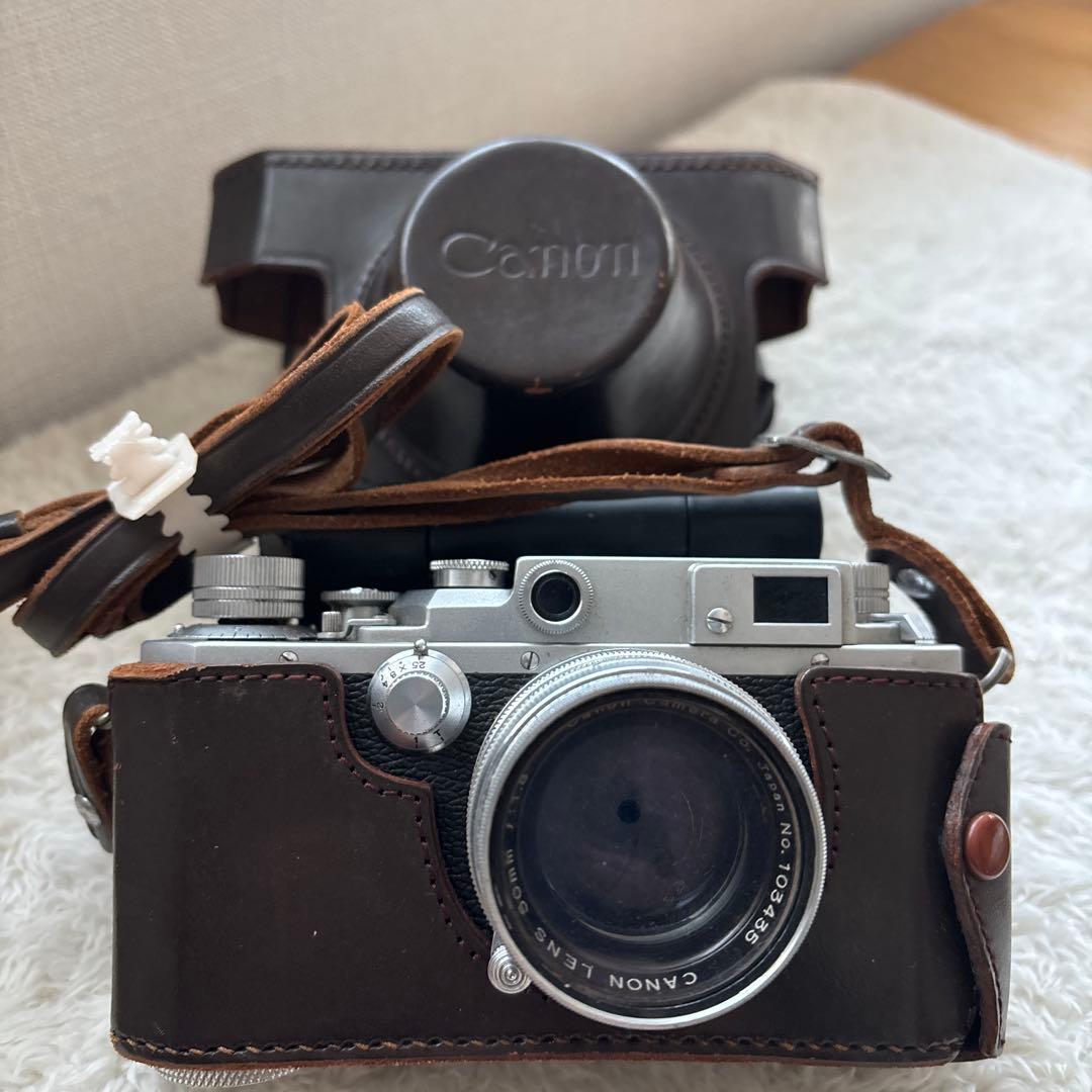 Canon フィルムカメラ 126257 レザーケース付き　昭和レトロ　ジャンク