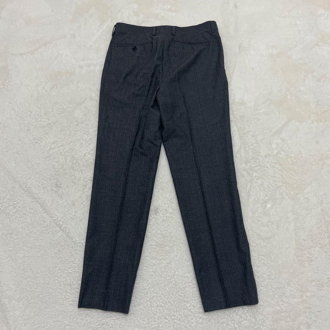 【美品】高級イタリア生地 マルゾット 3ピース スーツ セットアップ グレー L