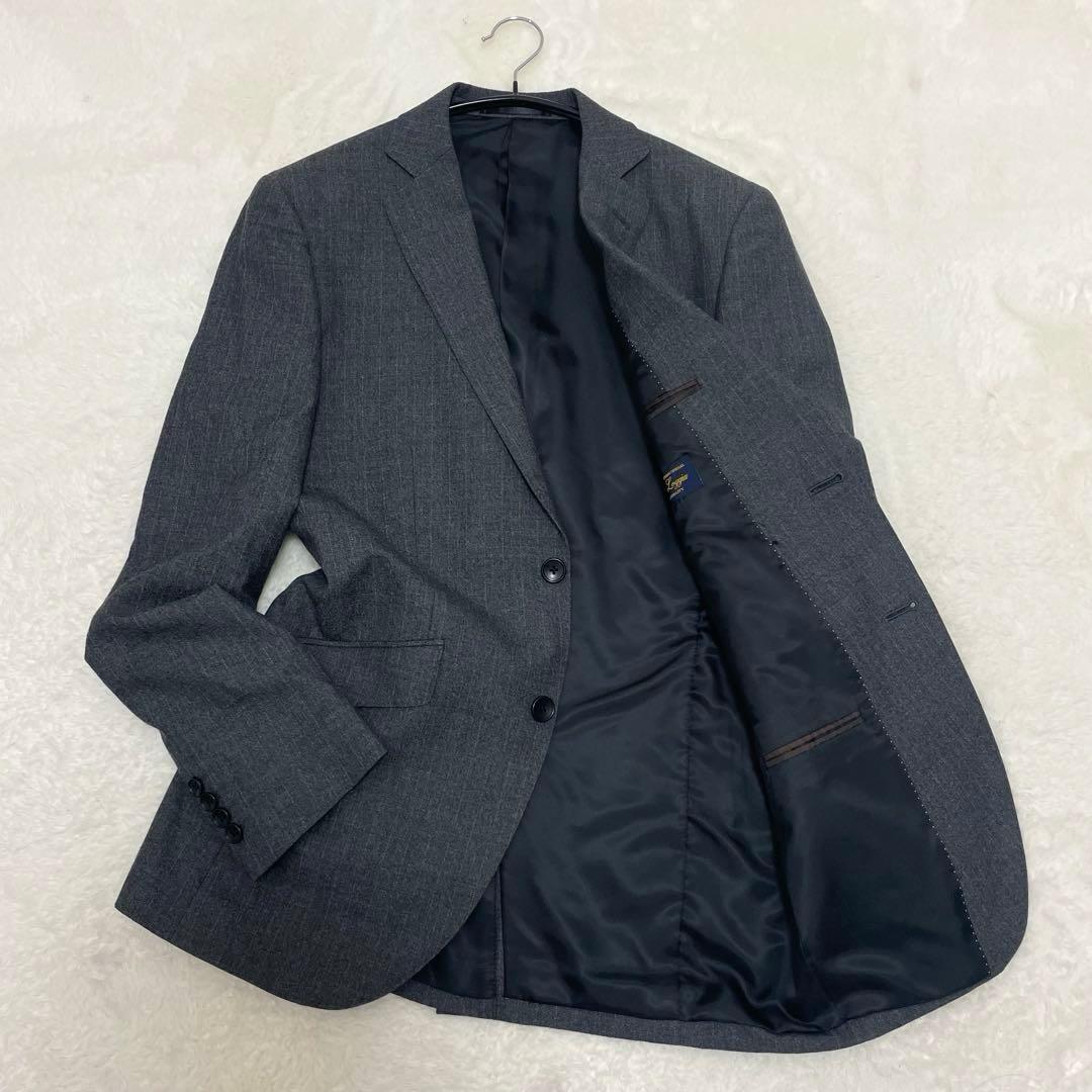 【美品】高級イタリア生地 マルゾット 3ピース スーツ セットアップ グレー L