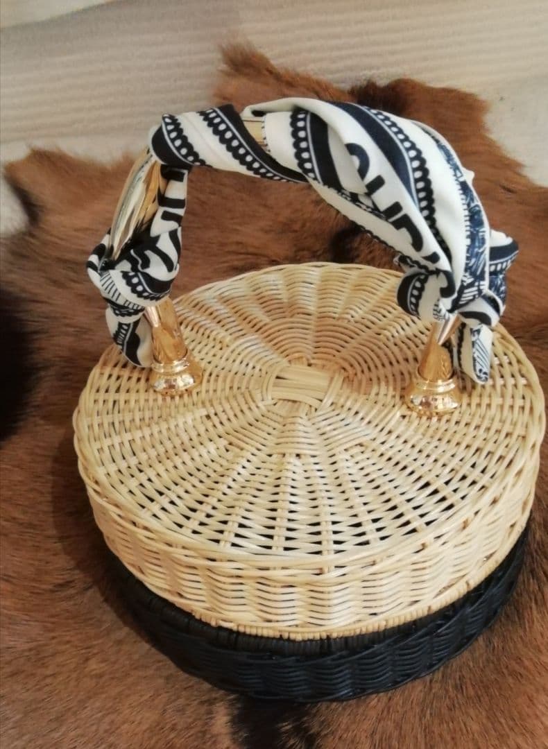 マニマリス　パンケーキ　かごバッグ 　バイカラー　シングル