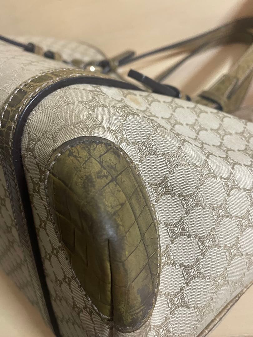 CELINE セリーヌ マカダム柄 トートバッグ キャンバスxレザー