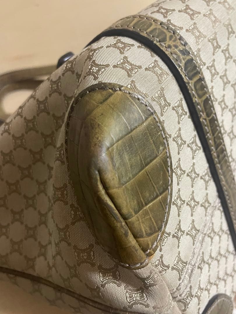 CELINE セリーヌ マカダム柄 トートバッグ キャンバスxレザー