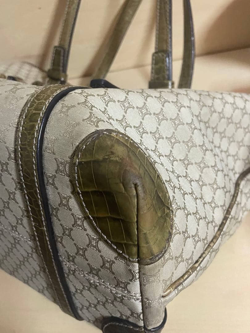 CELINE セリーヌ マカダム柄 トートバッグ キャンバスxレザー