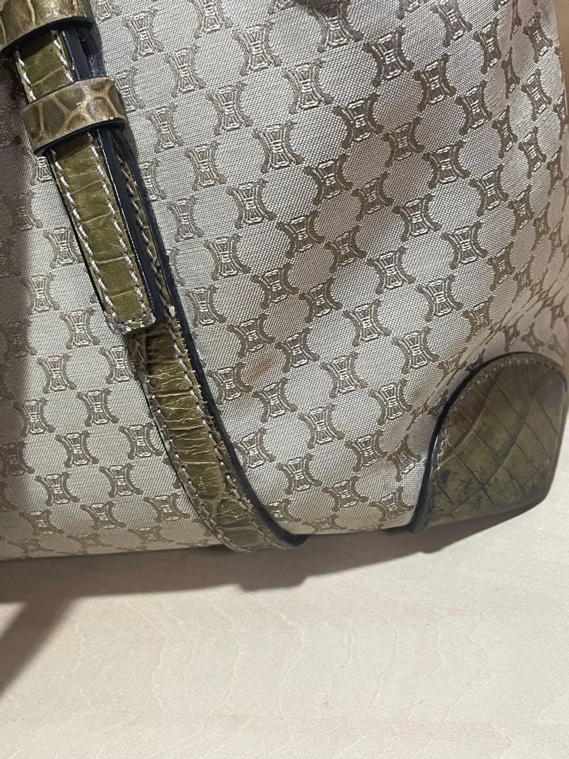 CELINE セリーヌ マカダム柄 トートバッグ キャンバスxレザー