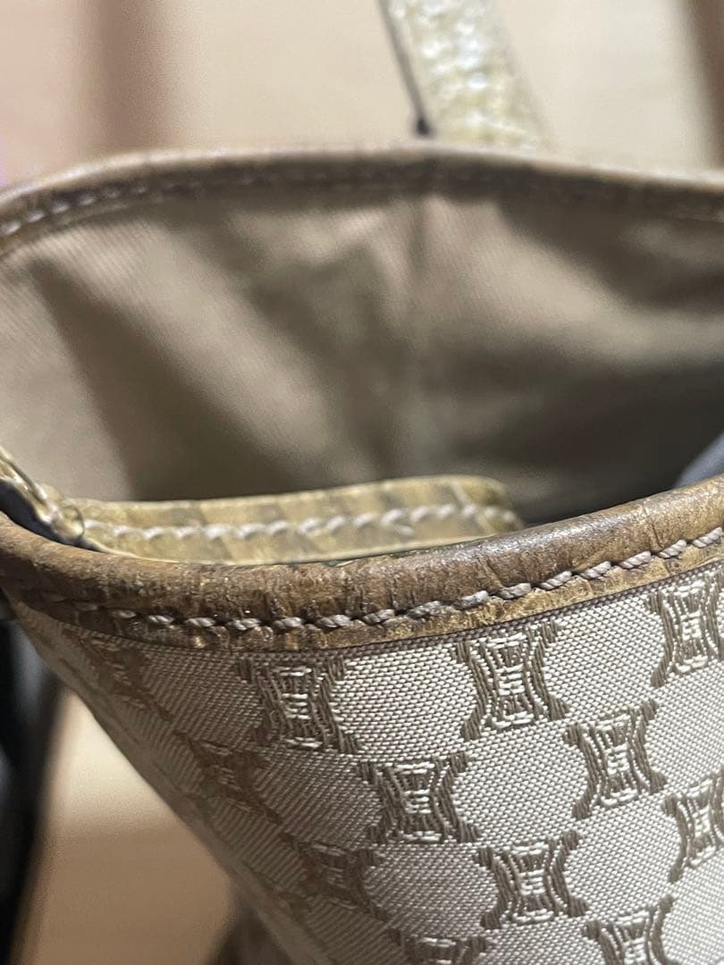 CELINE セリーヌ マカダム柄 トートバッグ キャンバスxレザー