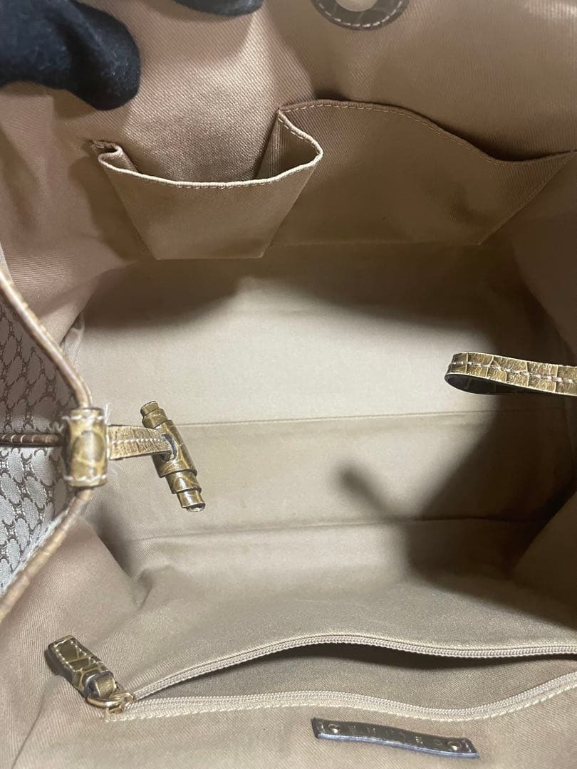 CELINE セリーヌ マカダム柄 トートバッグ キャンバスxレザー