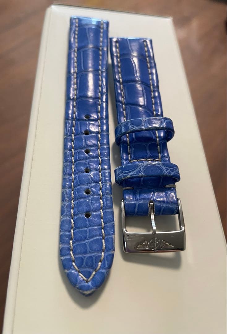 BREITLING レザーベルト 青 18/16mm